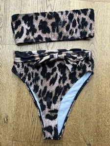 Stunning Bandeau Top Animal Print Bikini By Missguided Size 10 - Picture 1 of 10