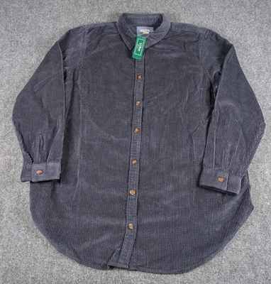 Túnica relajada LL Bean Comfort pana para mujer XL regular carbono azul marino nueva con etiquetas Foto 1 de 4