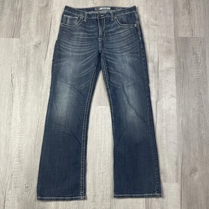 Herren BKE Denim Tyler Straight 32R blau Baumwolle Jeans Medium Wash 32x32 Western X - Bild 1 von 14