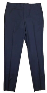 Neu ohne Etikett Herren 36 ungesäumt 37 Peter Millar Wolle elegante flache Vorderseite Hose in Dunkelblau - Bild 1 von 11