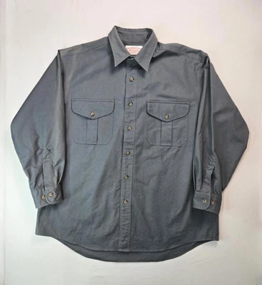 CC Filson Vintage Blue Gray Cotton Canvas Button Up Shirt Mens Size XL - Image 1 of 4