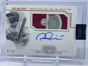 2020 Topps Dynasty Rhys Hoskins On This Day 07/10 5/24/19 2-4 HR - Picture 1 of 5
