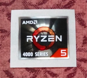 Autocollant AMD Ryzen série 5 4000 16,5 x 19,5 mm étui badge étiquette logo - Photo 1/1