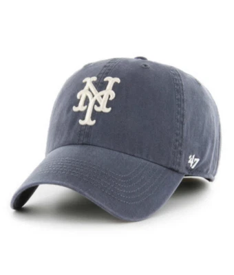 New York Mets '47 Brand Vintage Navy Blue Fitted Franchise Hat - Image 1 of 3