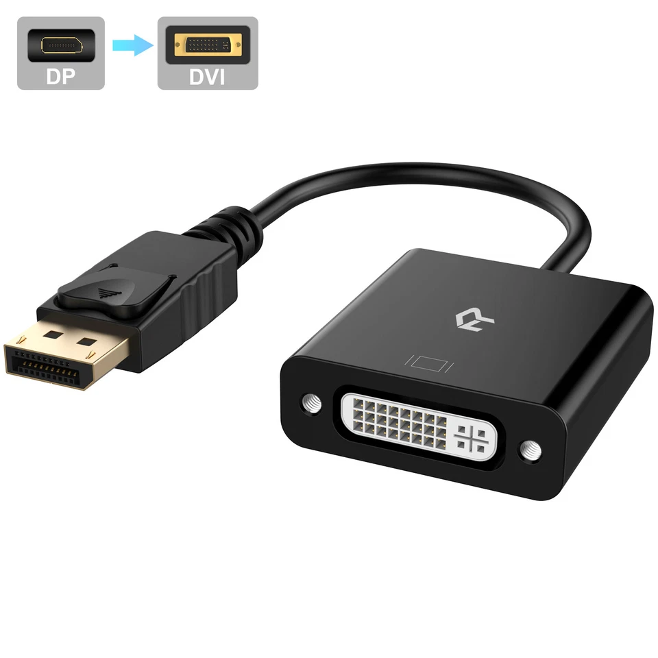 Rankie DP to DVI Adapter DisplayPort to DVI Male to Female Converter Gold Plated - Image 1 of 1