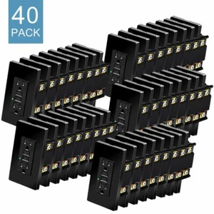Receptáculo dúplex resistente a la intemperie ETL negro paquete de 40 15 amperios tomacorrientes GFCI Outlet - Imagen 1 de 11
