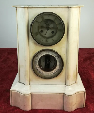 CHIMNEY SHELF CLOCK IN WHITE MARBLE. PERT BALLY. XIX CENTURY. PARIS Cover
