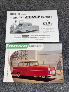 Bond Minicar & Mk 'F' Ranger Brochures x2 1958 - 1959,  UK Issue - RARE - Picture 1 of 2