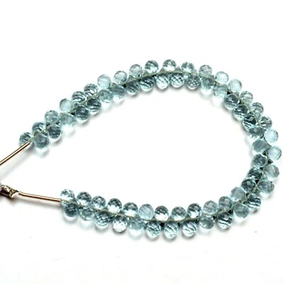 Sky Blue Topaz Color Quartz 6x4 mm Size Faceted Teardrop Briolette 6" Strand - Image 1 of 4