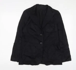 Topshop Womens Black Striped Jacket Blazer Size 14 Button - Picture 1 of 10