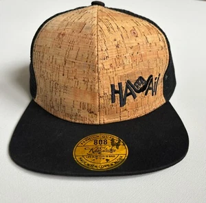 Hawaii Shaka Cork Trucker Hat Mens Adjustable Black - Picture 1 of 11