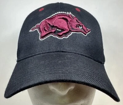 Arkansas Razorback Hat Zephyr College Football Black Cap NCAA - Image 1 of 4