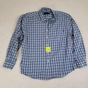 American Eagle Azul Cuadros Botones Para Hombre XL Calce Clásico Premium Índigo - Imagen 1 de 8