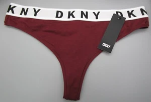 DKNY~LARGE~DK4529~Chocolate Truffle Burgundy Cozy Boyfriend Modal Thong - Picture 1 of 5