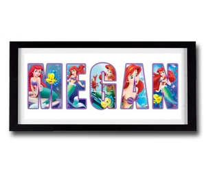 LITTLE MERMAID Personalised Framed Name Print - Disney Princess Ariel Name Print - Picture 1 of 1