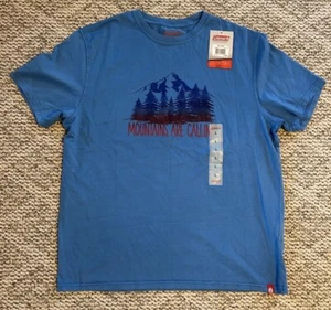 Mountains Are Calling Blue Graphic T-Shirt Coleman Men's L NWT - Picture 1 of 10