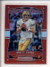 BRETT FAVRE 2016 PANINI ROOKIES & STARS #34 GREAT AMERICAN HEROES RED /99 AK9370