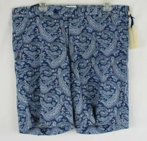 Rebel James & Charli Linen Paisley Print Short Blue Multicolor Sz 40 NWT - Picture 1 of 5