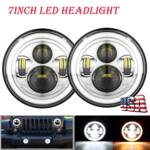Fit For 1953-1977 Ford F-100 F-250 F-350 Pickup Pair 7" LED Projector Headlight - Foto 1 di 12