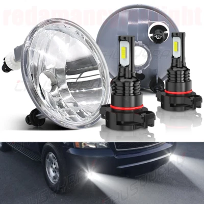 For 2007-2014 Silverado Avalanche Suburban Tahoe GMC Yukon LED Fog Lights Lamps - Image 1 of 4