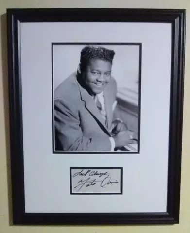 Fats Domino(1928-2017) /Autograph / Pianist, Singer & Songwriter / 14x18" Framed Cover