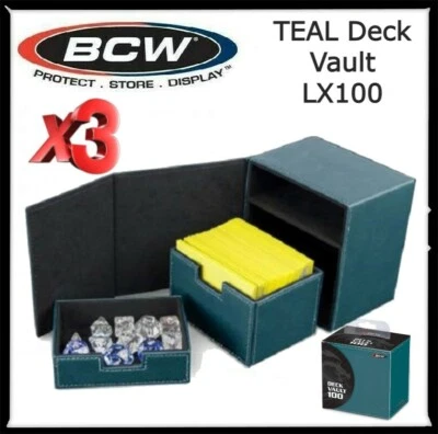 3 Calidad BCW Deck TEAL Case LX 100 Tarjetas de Juego Almacenamiento Bandeja y Caja Extraíbles  Foto 1 de 3