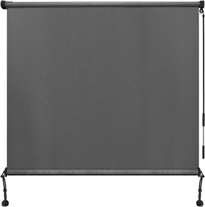 Outdoor Roller Shades, 220GSM HDPE Exterior Cordless Patio Shades Roll up Outdoo - Picture 1 of 8