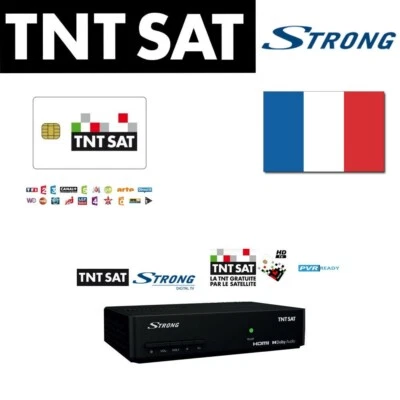 Französisches Fernsehen in UK TNTSat Strong SRT7408 Set Top Box und Karte ohne Abo - Bild 1 von 4