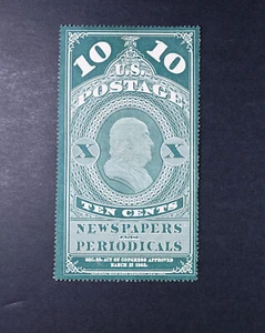 USA Scott # PR6 VF Unused Tiny Thin Middle Newspapers Periodicals Stamp Cat $250 - Picture 1 of 2