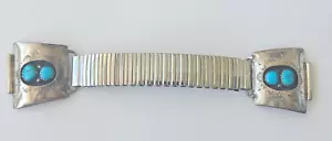 Vintage Native American Old Pawn Navajo Sterling Silver Turquois Watch Band # - Picture 1 of 4