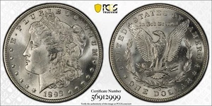 1892 O Morgan Silver Dollar PCGS MS-62 - Picture 1 of 5