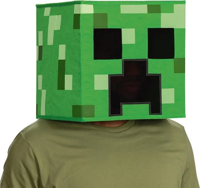 Creeper Block Kopfmaske, Offizielles Minecraft Glow in the Dark Blockhead Kostüm A - Bild 1 von 4