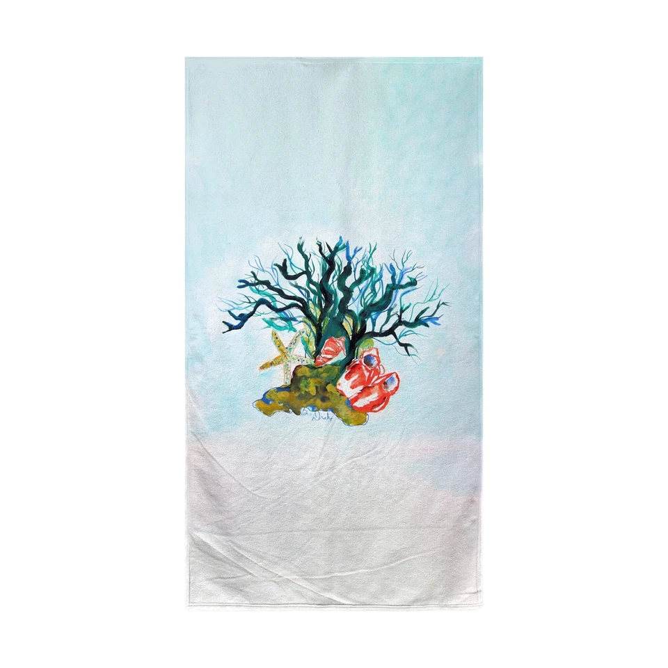 Toalla de playa Betsy Drake estrellas de mar coral conchas Foto 1 de 1