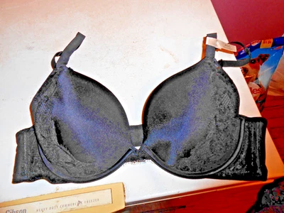 Mujer Talla 40 C, Sujetador Push Up con Aros Flor Negro de Ambrielle NUEVO Foto 1 de 2