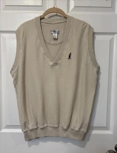Callaway Sweater Vest Mens Large 1/4 Zip Pullover Golf Off White Cream Mock Neck - Picture 1 of 8