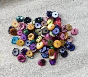 Mixed Shell Pearly Irregular Shaped Disc Beads - Picture 1 of 2