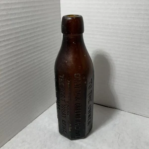 Antica bottiglia di soda John Graf Milwaukee WIS cir. 1880 otto lati - Foto 1 di 12