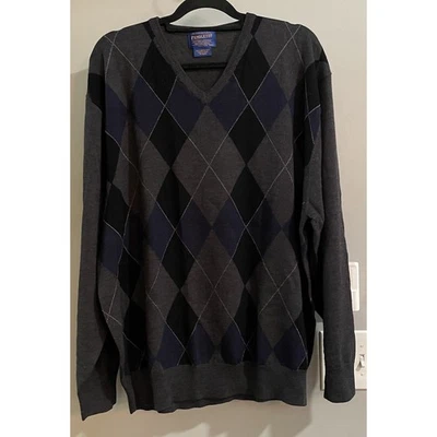 Pendleton Men's V Neck Argyle Sweater 100% Merino Wool Size XXL Adademia - Image 1 of 4