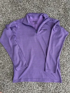 Patagonia Kids Capilene Midweight Zip Neck Baselayer L 12 Purple Long Sleeved - Picture 1 of 6