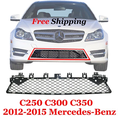For 2012-2015 Mercedes-Benz C250 C300 C350 Front Bumper Grille Textured Black - Image 1 of 4