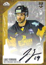LUKE FERRARA - NOTTINGHAM PANTHERS, RARE SIGNATURE SERIES 22-23 BLINDSIDE CARD.