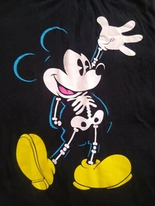 Women's Disney Mickey Mouse Black Shirt ~ Skeleton Mickey ~ XL - Picture 1 of 4