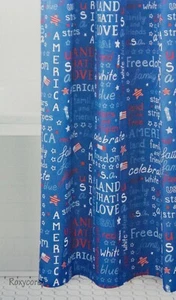 Celebrate Americana Together Sentiment Printed Fabric Shower Curtain 70x70 - Picture 1 of 2