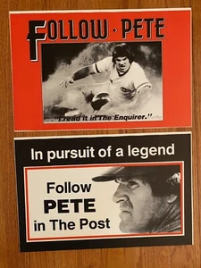(2) 1985 PETE ROSE Newspaper Rack Signs Cincinnati Post Cincinnati Enquirer Red - Picture 1 of 2