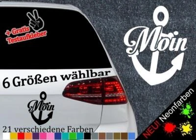 Anker Moin Aufkleber -6 Größen 21 Farben- Sylt Guten Morgen Rügen Nordsee Hafen - Bild 1 von 4