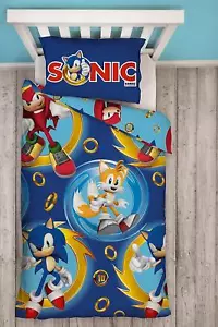 Sonic The Hedgehog Speed Single Duvet Cover Reversible Bed Set - Picture 1 of 7