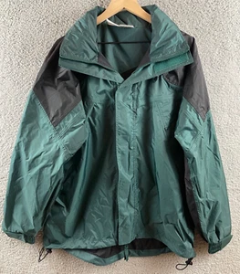 Bass Pro Shops Mens L Green Black Hidden Hooded Rain Jacket - Picture 1 of 10