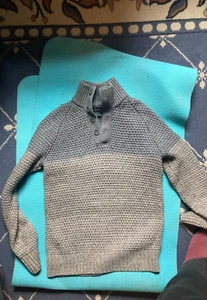 Banana Republic grey  1/4 Button  Pullover Sweater Men's S - Picture 1 of 6