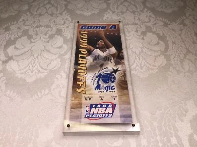 Orlando Magic Comemorative NBA Playoff GAME 1999  Ticket In Lucite - Image 1 of 4