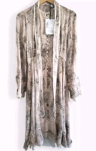 ZARA Studio Prairie Dress Womens XS Pink Beige Floral Print Limited Edition NWT - Picture 1 of 14